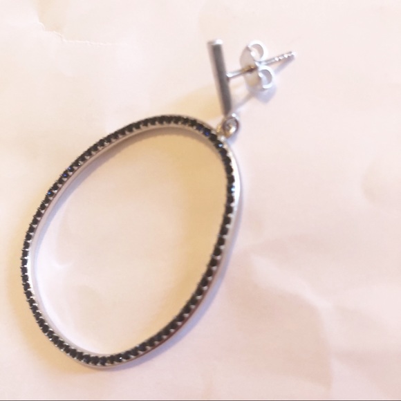 Sole Society Crystal Beaded Drop Hoop Earrings - Picture 5 of 7